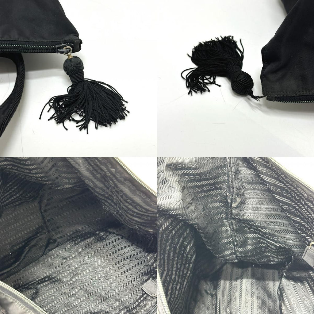 Prada Tote Embroidery Logo Nylon Black — view 7
