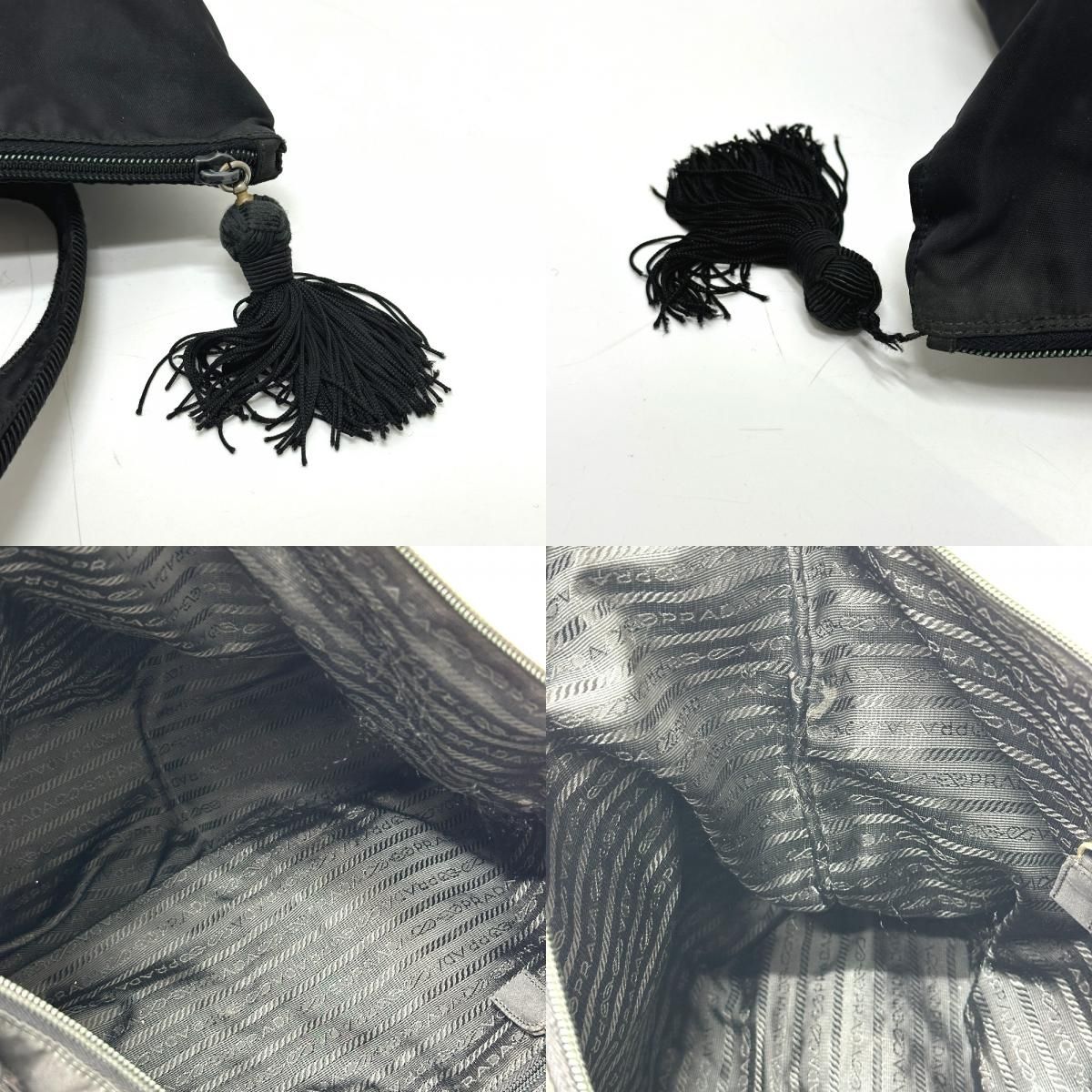 Prada Tote Embroidery Logo Nylon Black — view 7