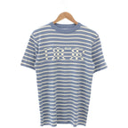 Dior 183 Light Blue White Logo Short Sleeve Knit XS Sweater
