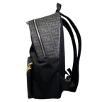 Fendi Backpack Zucca Pattern Leather Nylon FF Logo Black Gray Yellow — view 3
