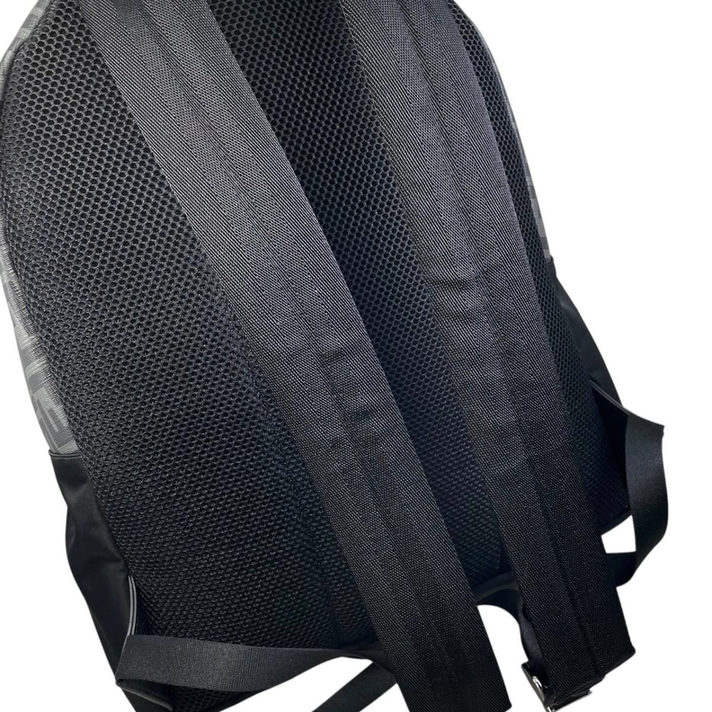Fendi Backpack Zucca Pattern Leather Nylon FF Logo Black Gray Yellow — view 8
