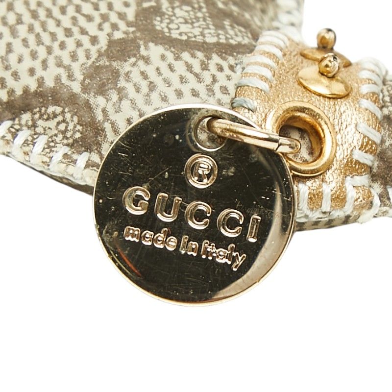 Gucci GG Supreme Oli Chihuahua Key Holder Charm Beige Leather — view 4