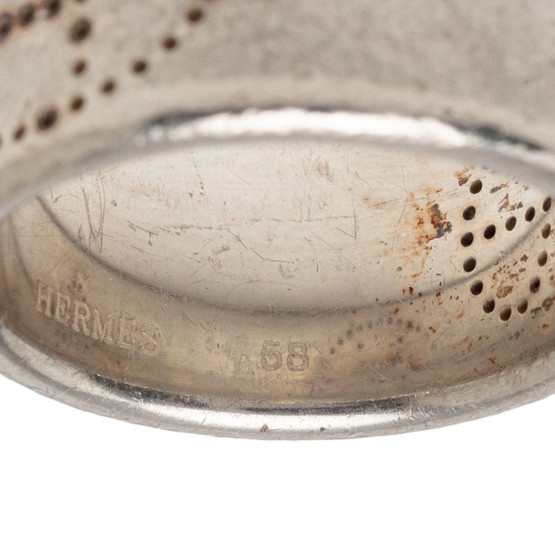 Hermes Eclipse Ribbon Ring 58 Silver — view 5