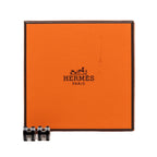 Hermes Mini Pop Stud Earrings Black Silver Metal — view 4