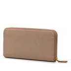 Prada Saffiano Zip Around Wallet Ribbon Beige Leather — view 2