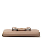 Prada Saffiano Zip Around Wallet Ribbon Beige Leather — view 3