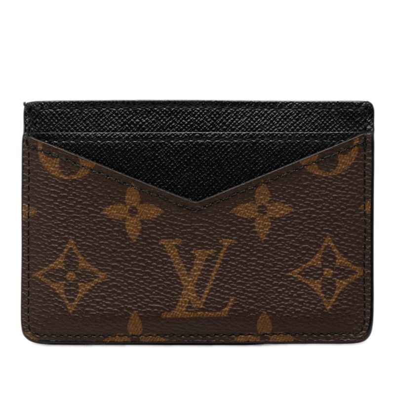 Louis Vuitton Monogram Macassar Neo Card Holder Case Brown Black Leather