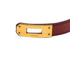 Hermes Kelly Double Tour Strand Bracelet Wine Red Gold Leather — view 4