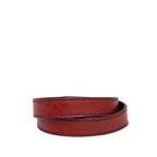 Hermes Kelly Double Tour Strand Bracelet Wine Red Gold Leather — view 3