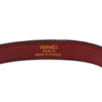 Hermes Kelly Double Tour Strand Bracelet Wine Red Gold Leather — view 7
