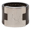 Hermes Lully Ring Brown Silver Leather