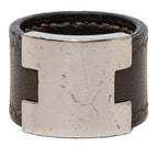 Hermes Lully Ring Brown Silver Leather