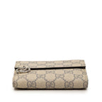 Gucci GG Supreme Interlocking W Hook Bifold W/wallet Charm Beige — view 3