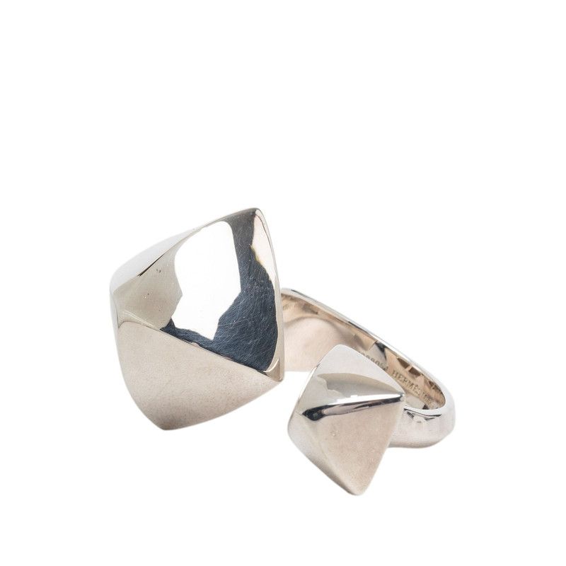 Hermes Collier de Chien Lock Ring 54 13 Silver