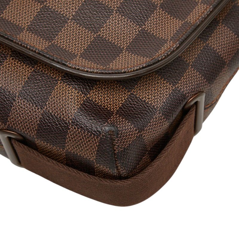 Louis Vuitton Damier Brooklyn MM Messenger Bag Crossbody Brown Leather — view 7