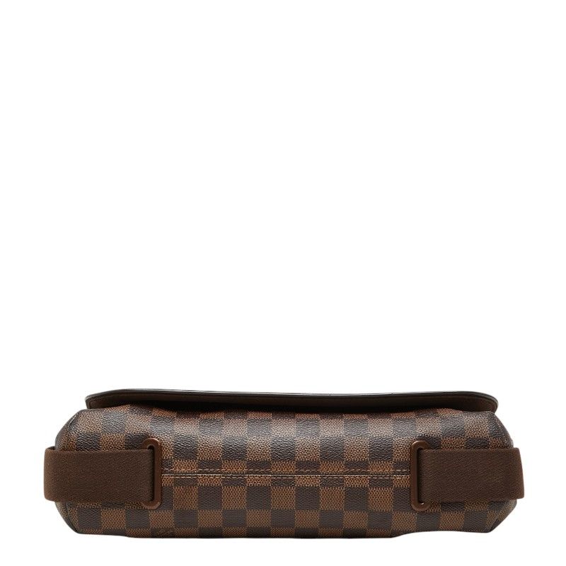 Louis Vuitton Damier Brooklyn MM Messenger Bag Crossbody Brown Leather — view 3