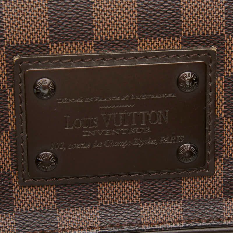 Louis Vuitton Damier Brooklyn MM Messenger Bag Crossbody Brown Leather — view 5