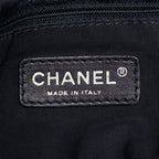 Chanel CC Logo Quilted Chain Shoulder Tote Navy Lambskin — view 8