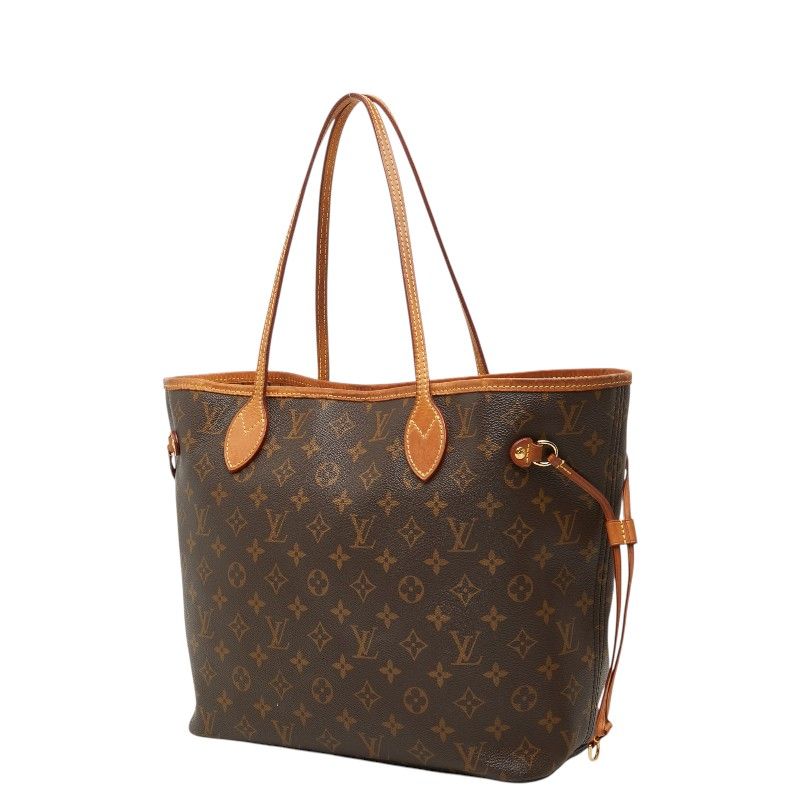 Louis Vuitton Monogram Neverfull MM Tote Brown Leather — view 2