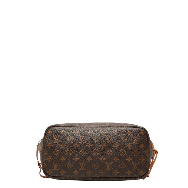 Louis Vuitton Monogram Neverfull MM Tote Brown Leather — view 3