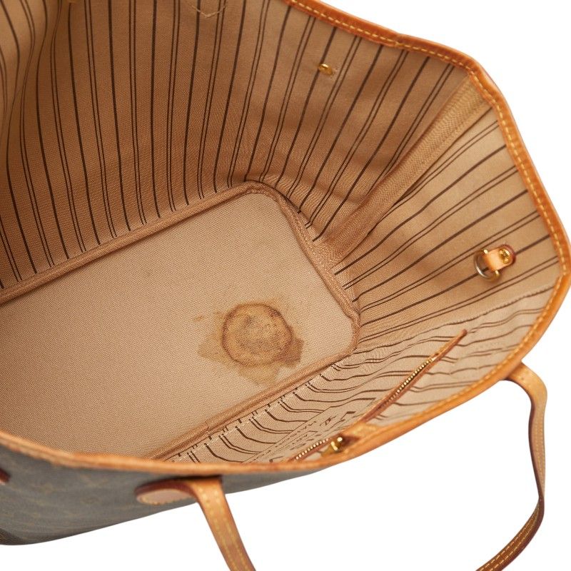 Louis Vuitton Monogram Neverfull MM Tote Brown Leather — view 9