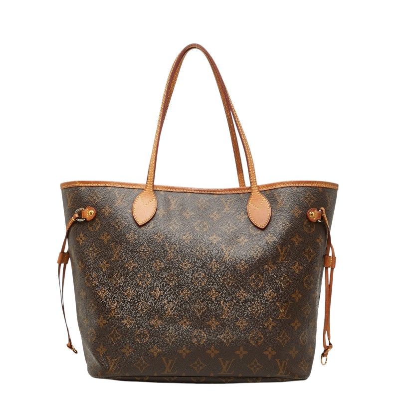 Louis Vuitton Monogram Neverfull MM Tote Brown Leather