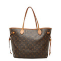 Louis Vuitton Monogram Neverfull MM Tote Brown Leather