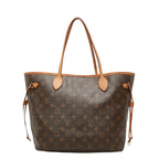 Louis Vuitton Monogram Neverfull MM Tote Brown Leather