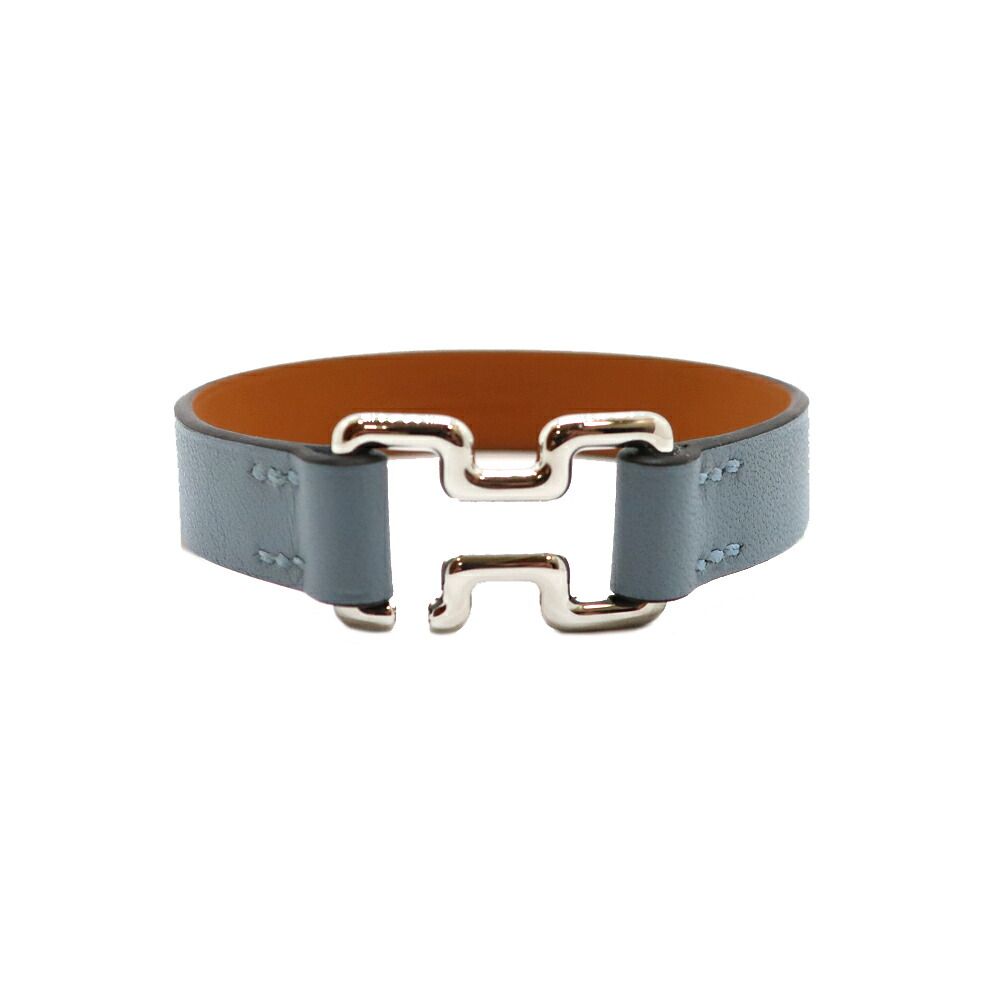 Hermes Heaven Tonight Bracelet Swift Blue Bangle Leather