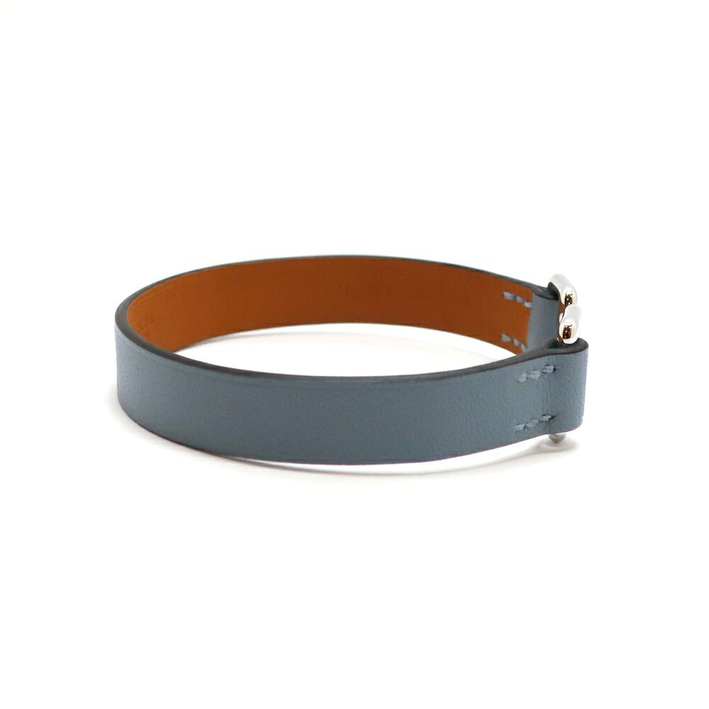 Hermes Heaven Tonight Bracelet Swift Blue Bangle Leather — view 3
