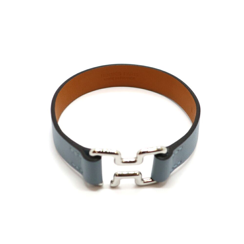 Hermes Heaven Tonight Bracelet Swift Blue Bangle Leather — view 2