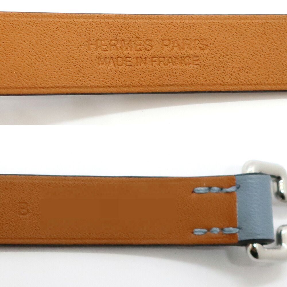 Hermes Heaven Tonight Bracelet Swift Blue Bangle Leather — view 7