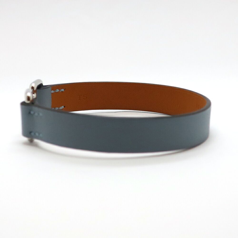 Hermes Heaven Tonight Bracelet Swift Blue Bangle Leather — view 5