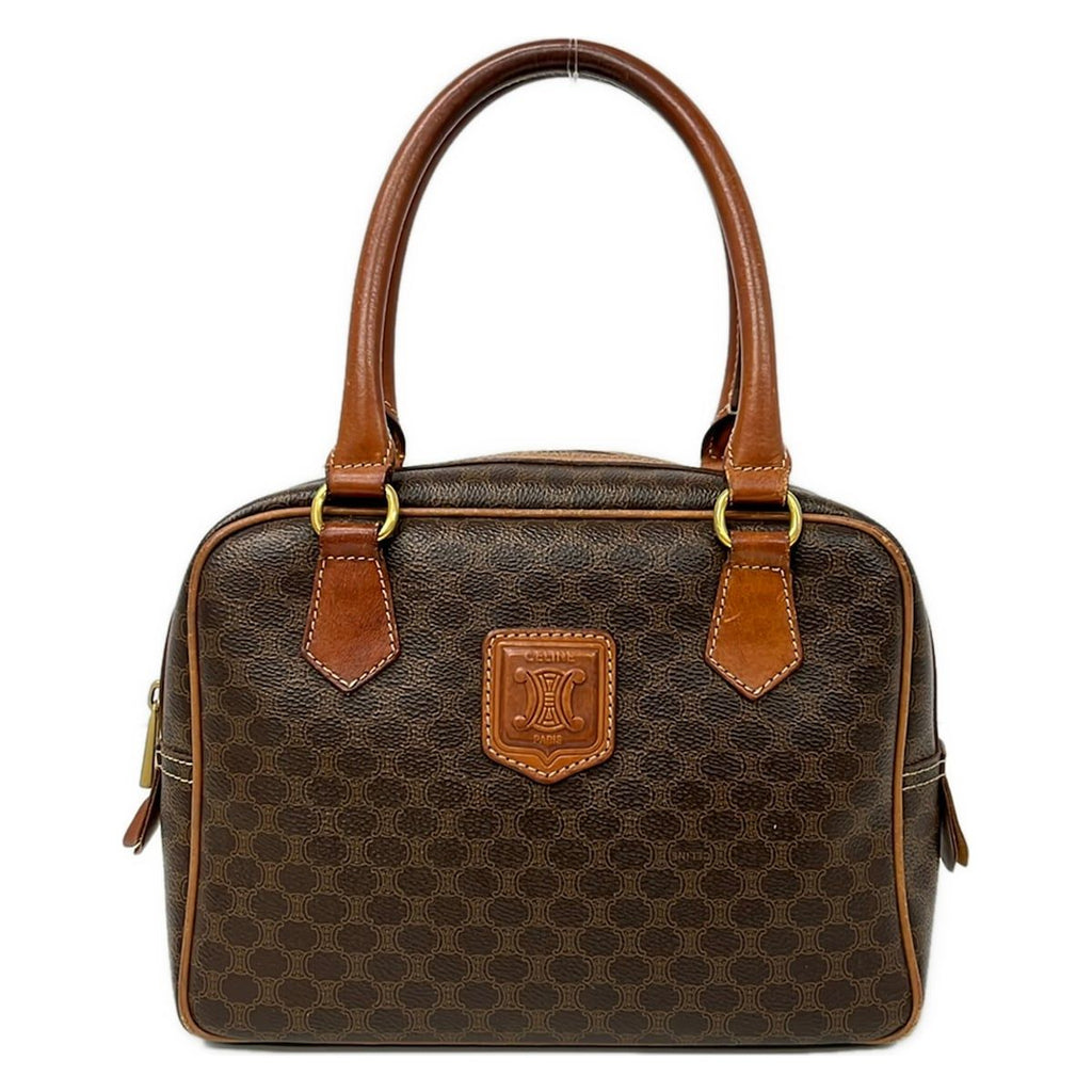 Celine Handbag Macadam Brown Dark Mini Boston Leather