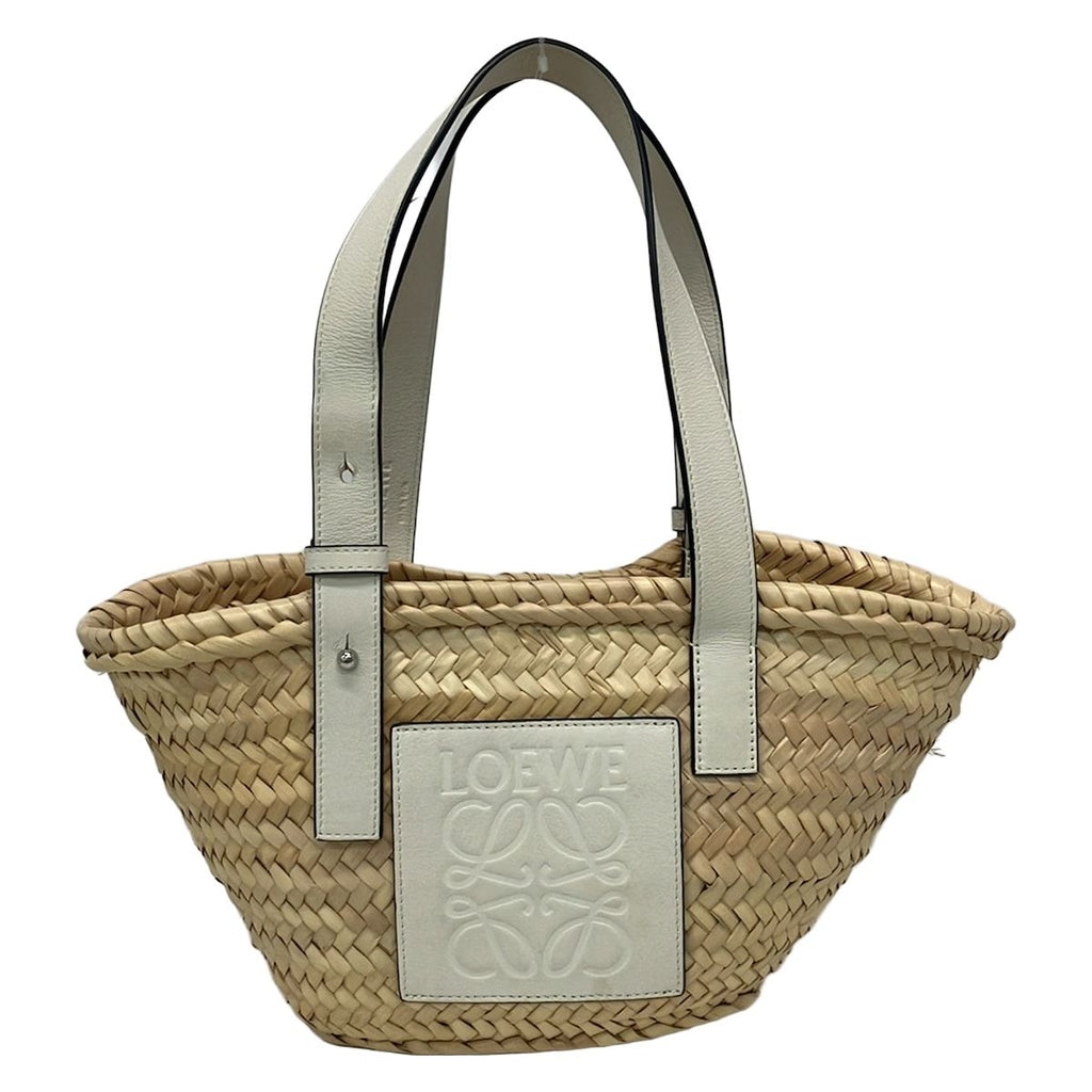 Loewe Tote Basket Small Beige White Leather