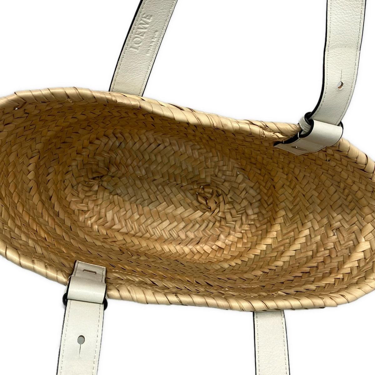 Loewe Tote Basket Small Beige White Leather — view 7