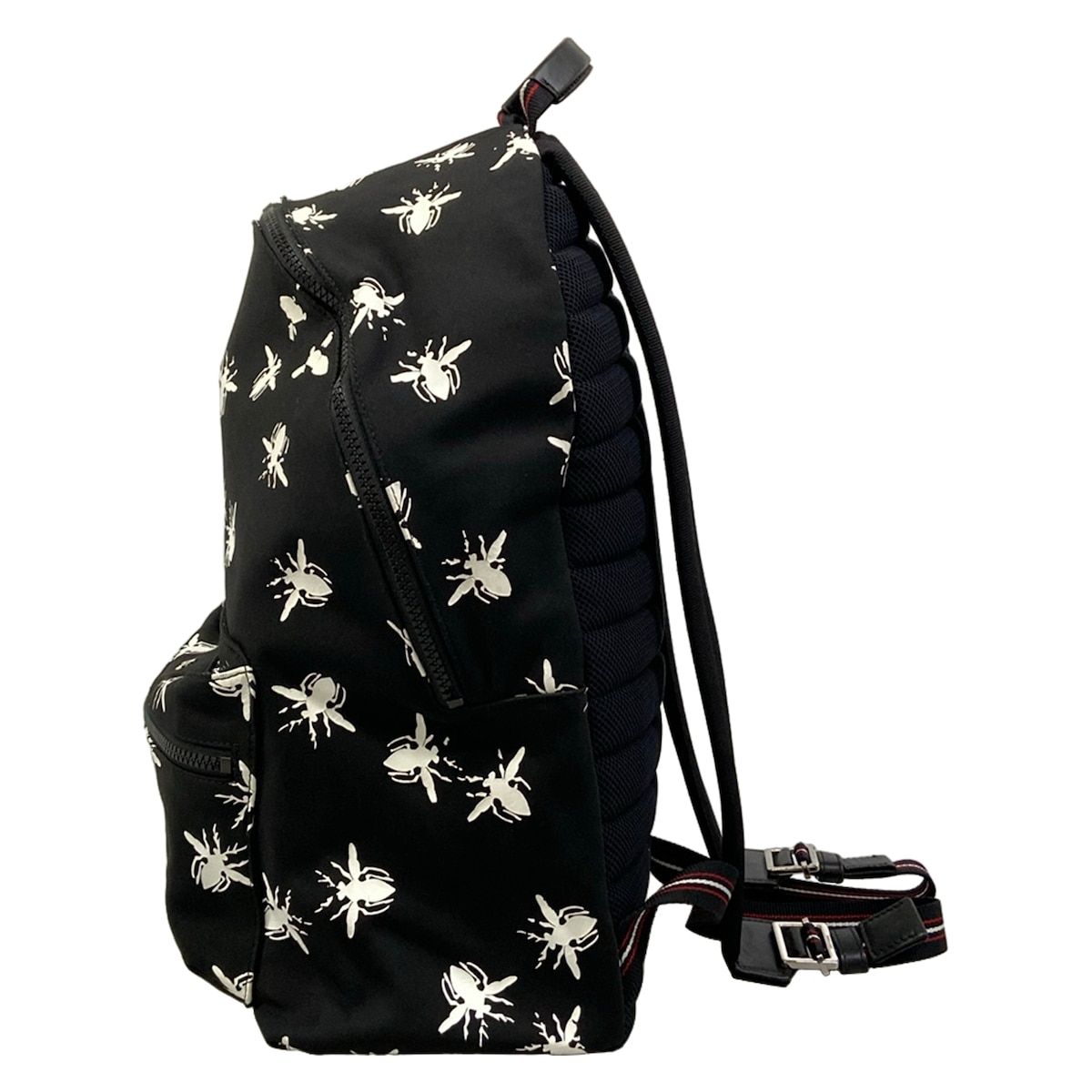 Dior Homme Backpack Black White Red Bee Leather — view 4