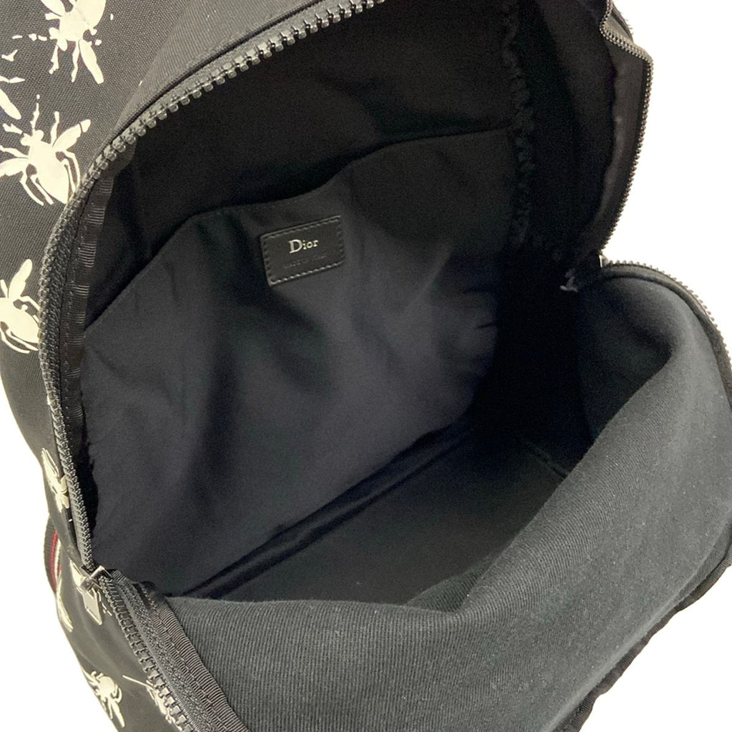 Dior Homme Backpack Black White Red Bee Leather — view 7