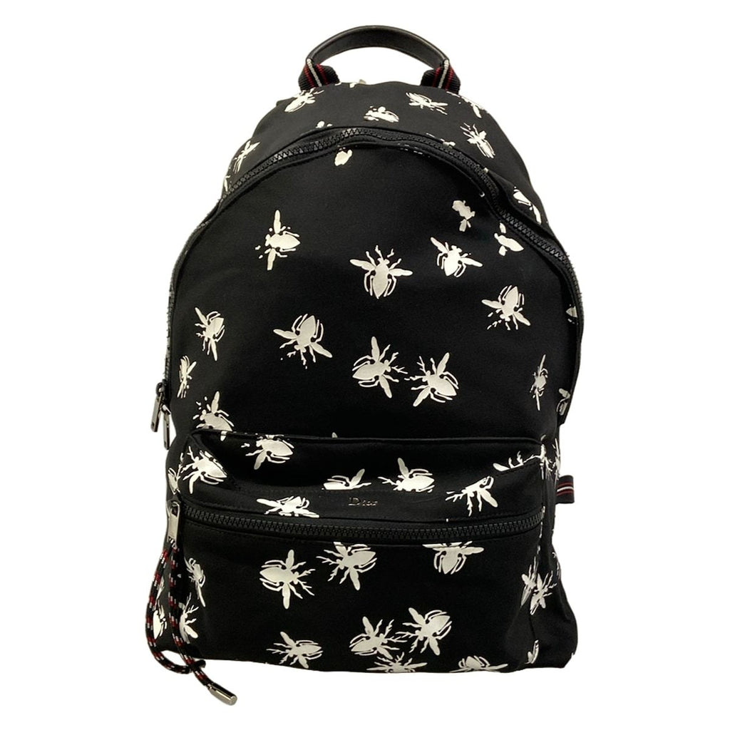 Dior Homme Backpack Black White Red Bee Leather