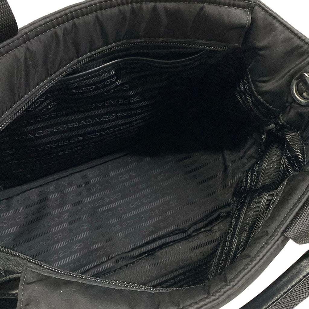 Prada Tote Padded Nylon Black Re-Nylon Leather — view 7