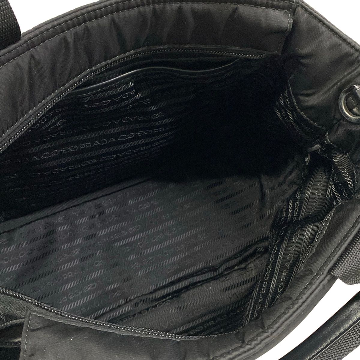 Prada Tote Padded Nylon Black Re-Nylon Leather — view 7