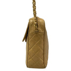 Chanel Shoulder Bag Quilted Beige Chain Gold Flap Pocket Tassel Lambskin — view 4