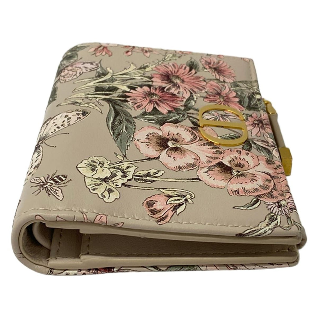 Dior Bifold Wallet Lucky Dio Lucaro Dahlia Pink Beige Multi — view 8