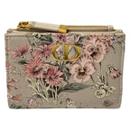 Dior Bifold Wallet Lucky Dio Lucaro Dahlia Pink Beige Multi