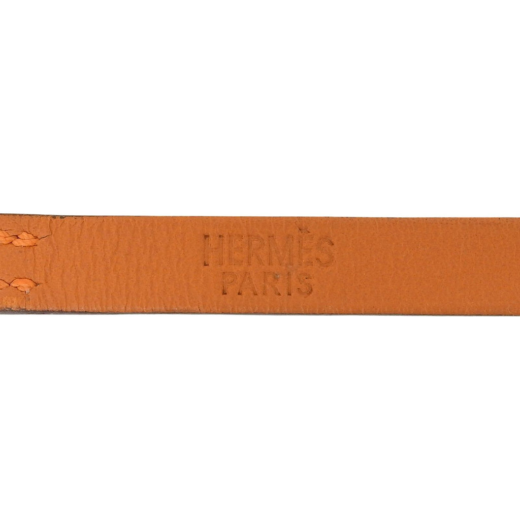 Hermes Hapi 3 Silver Triple Strand Leather Bracelet Orange — view 9