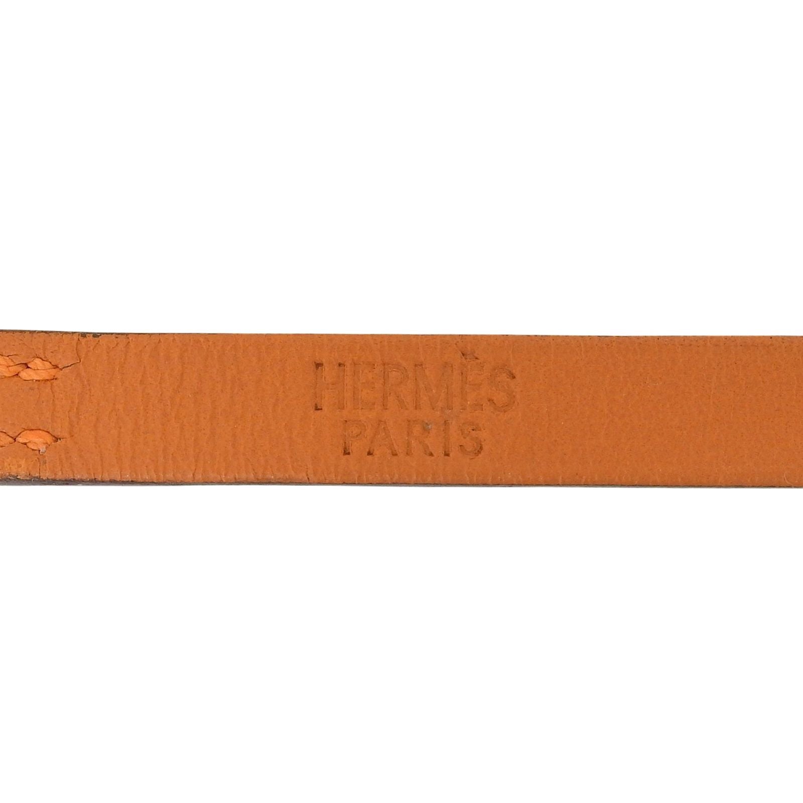 Hermes Hapi 3 Silver Triple Strand Leather Bracelet Orange — view 9