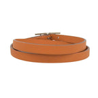 Hermes Hapi 3 Silver Triple Strand Leather Bracelet Orange — view 4
