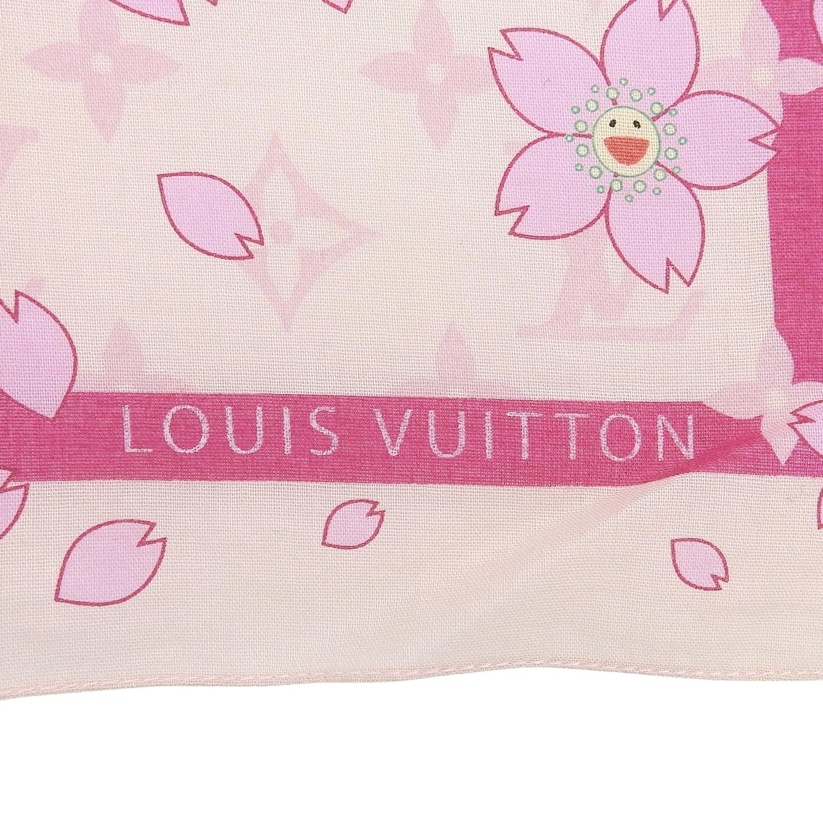Louis Vuitton Murakami Takashi Cotton 100% Monogram Cherry Blossom Scarf — view 6