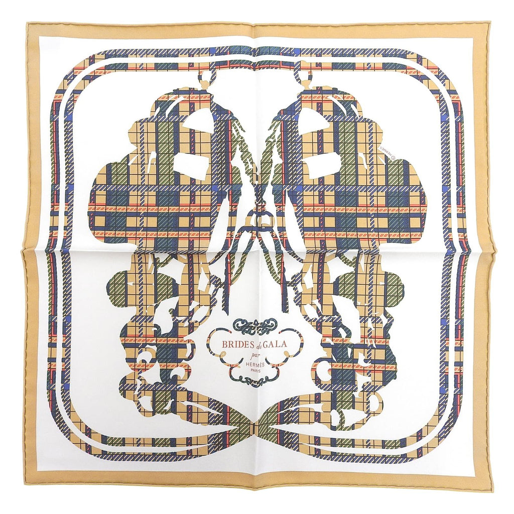 Hermes Carre 45 Brides de Gala Ceremonial Bridle Silk 100% Scarf Multi