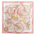 Hermes Carre 45 Voitures en Nquilibre Elaborate Carriage Silk 100% Scarf Pink